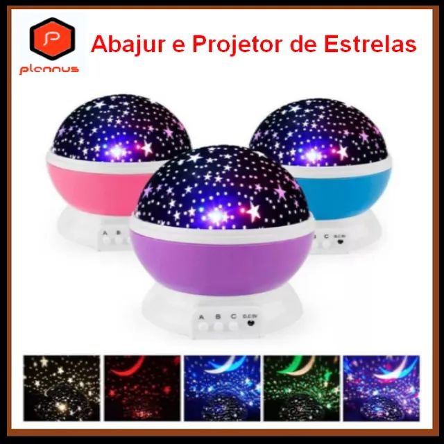 Abajur e Projetor p/ luz noturna mostra estrelas rotativas de LED com 8 luzes  z449  - Foto 4