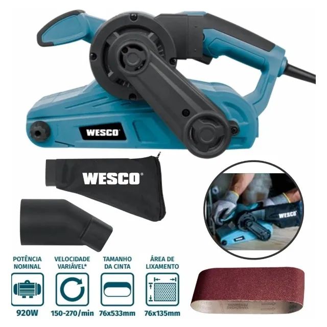 Lixadeira de Cinta Elétrica 920W  Wesco - Foto 3