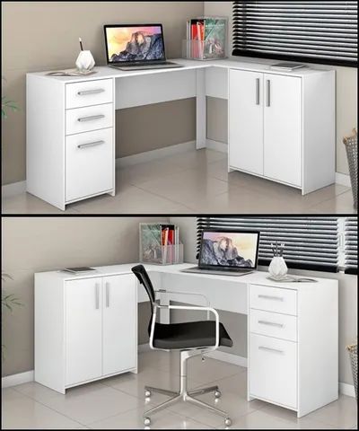 sala escritorio mesa office em L - Foto 4