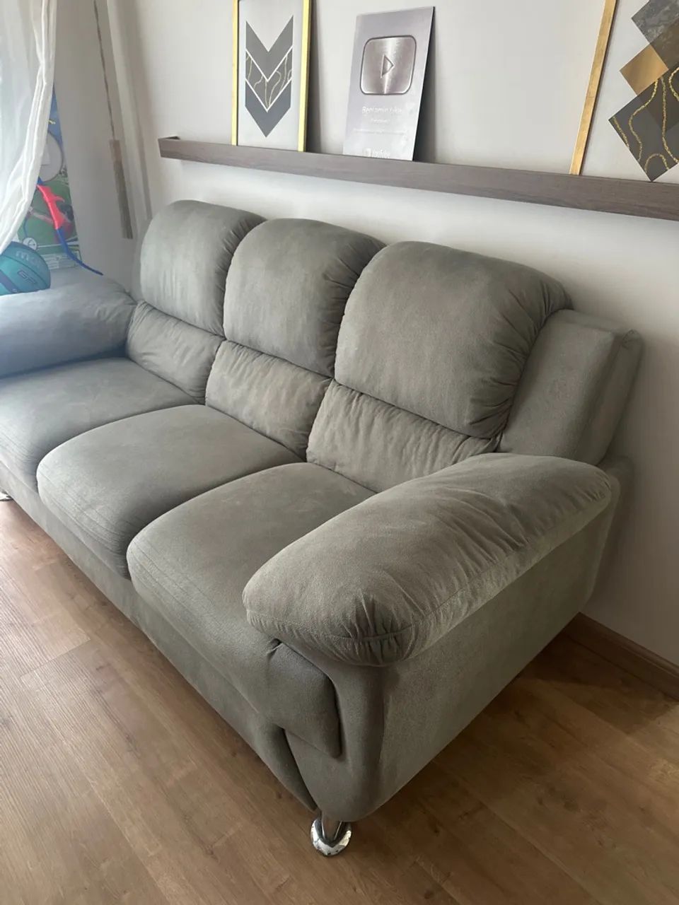 Sofá de Canto 3 lugares - Cinza