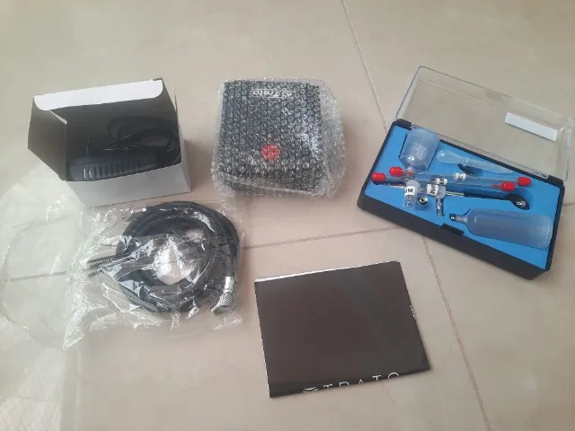 Kit Completo Aerografia Mini Compressor Ar + Aerógrafo Trato