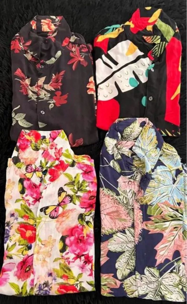 Camisetas de botão floral cada 40 