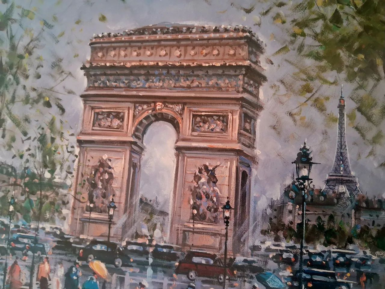 Belo quadro reprodução Arc de Triomphe e Torre Eiffel  - Foto 4