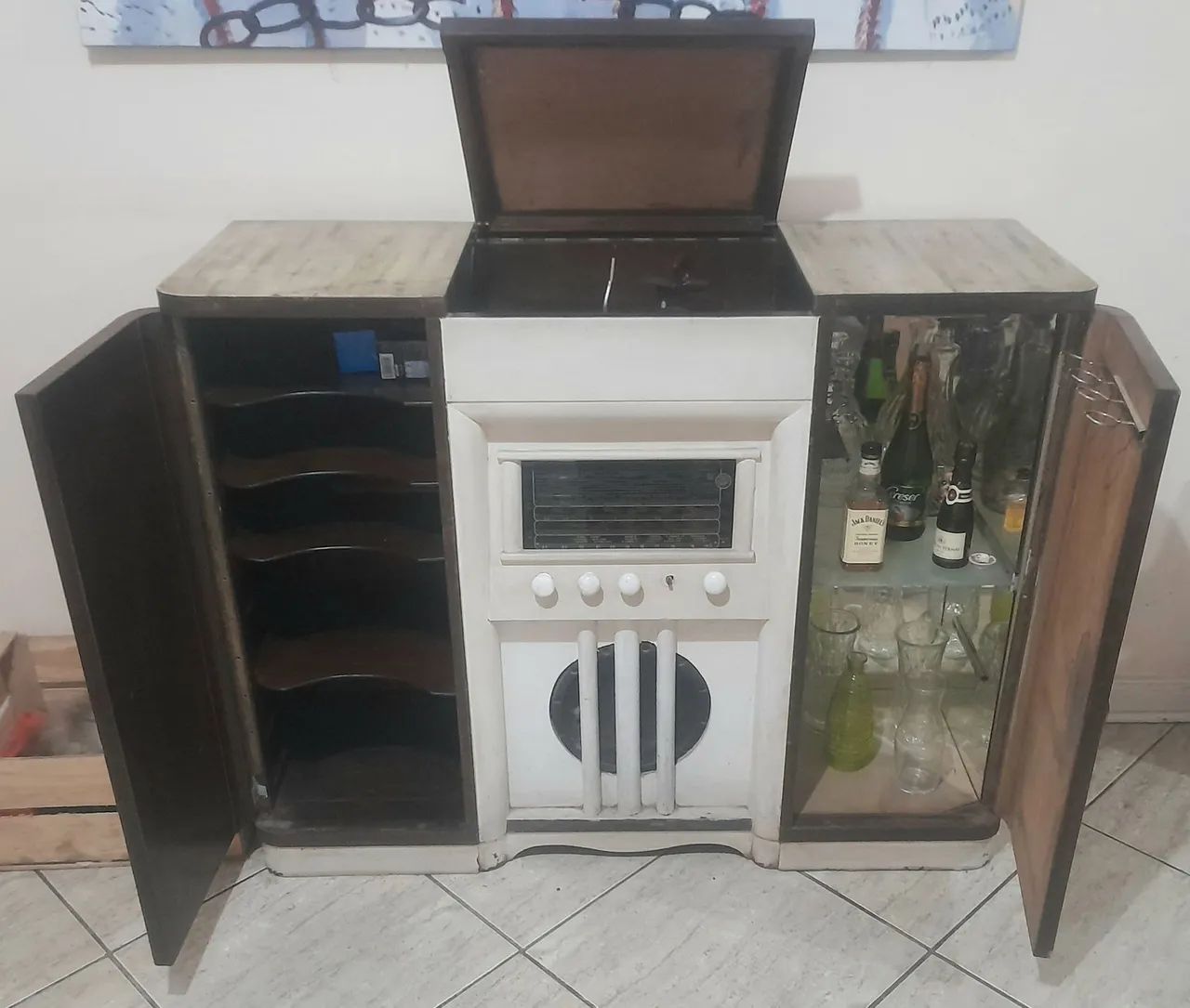 Rack de madeira vintage restaurado - Foto 4
