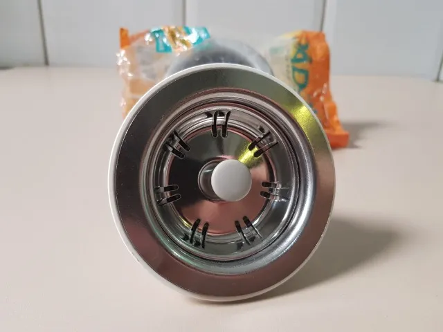 2 Válvulas Inox para Pia de Cozinha - Novas (9 cm)