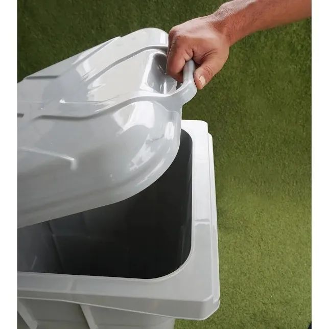 Lixeira Grande Coletora 90 Litros Com Pedal Rodas E Alça - Foto 2