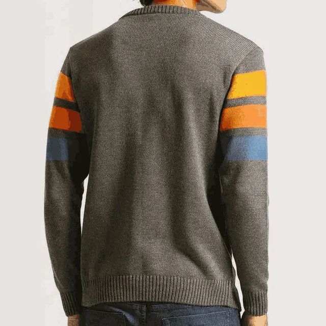 Tricot Hang Loose Stripe Chumbo - Foto 3