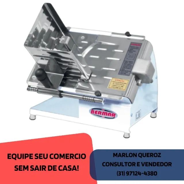 Cortador de Frios Bermar Semi Automático Lâmina 22Cm Bivolt