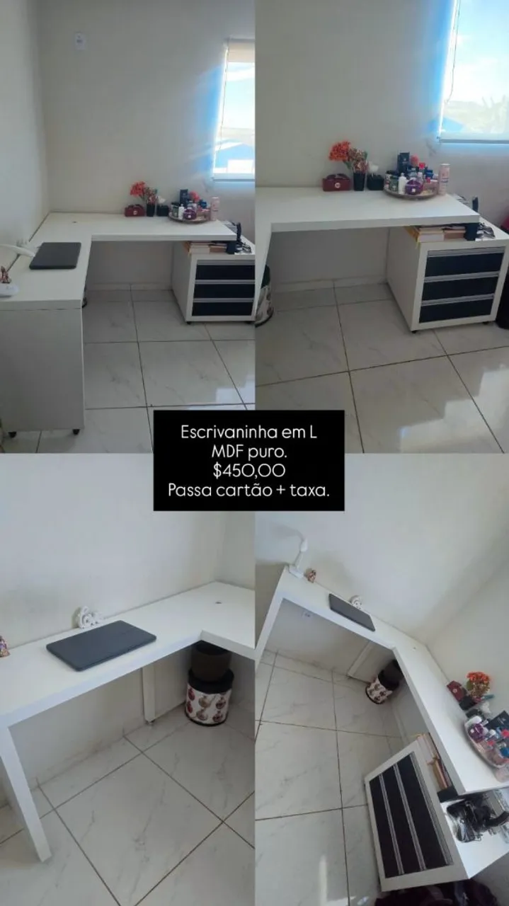 Escrivaninha em L MDF puro