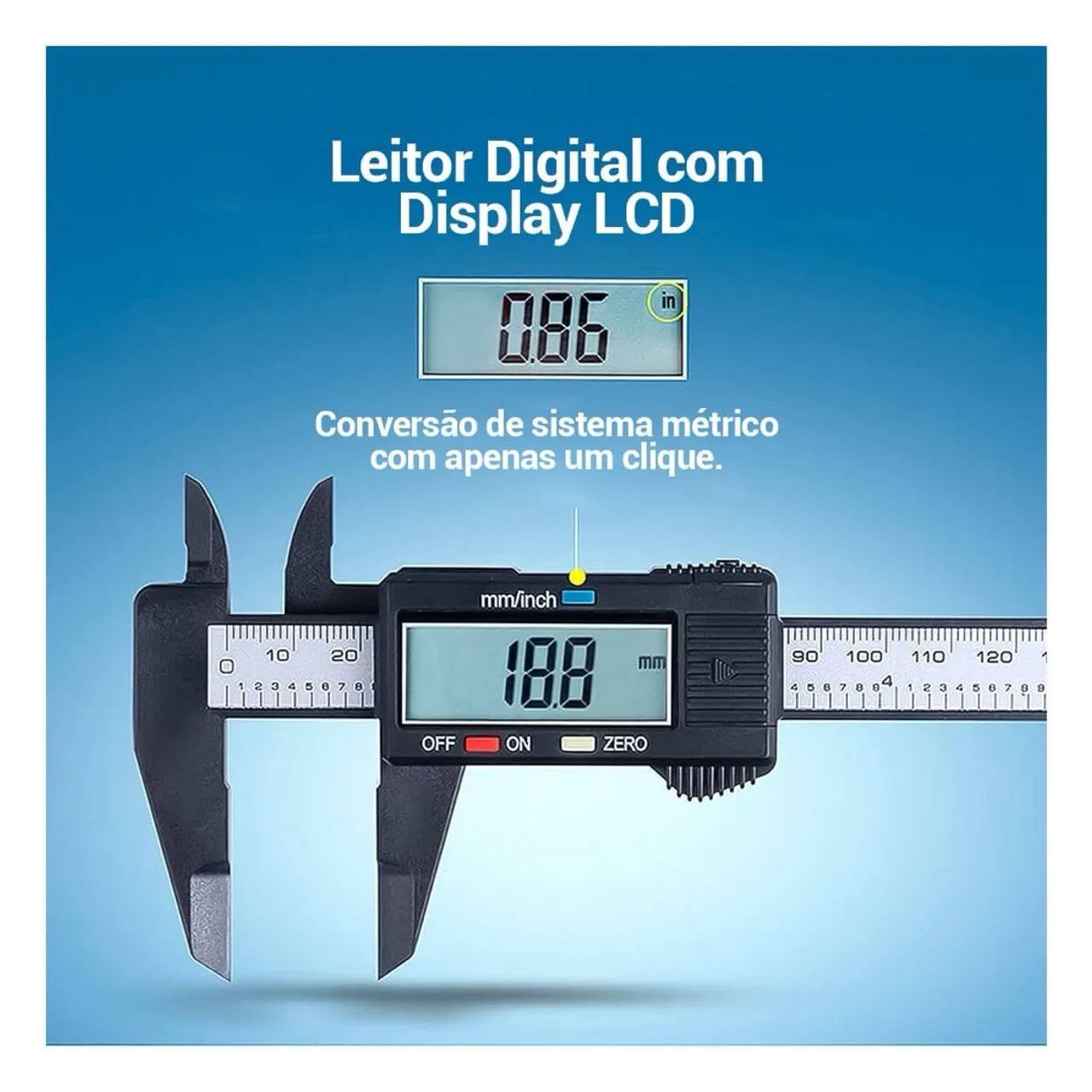 Paquímetro Digital 0-150mm com Display LCD