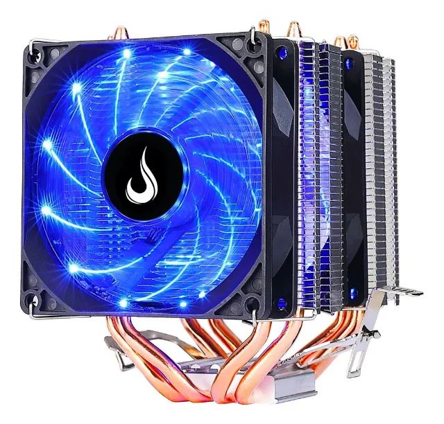 Air Cooler Gamer Dual Fan 4 Heatpipes | Rise Mode G700 | P/ Processador Intel Amd Led Azul