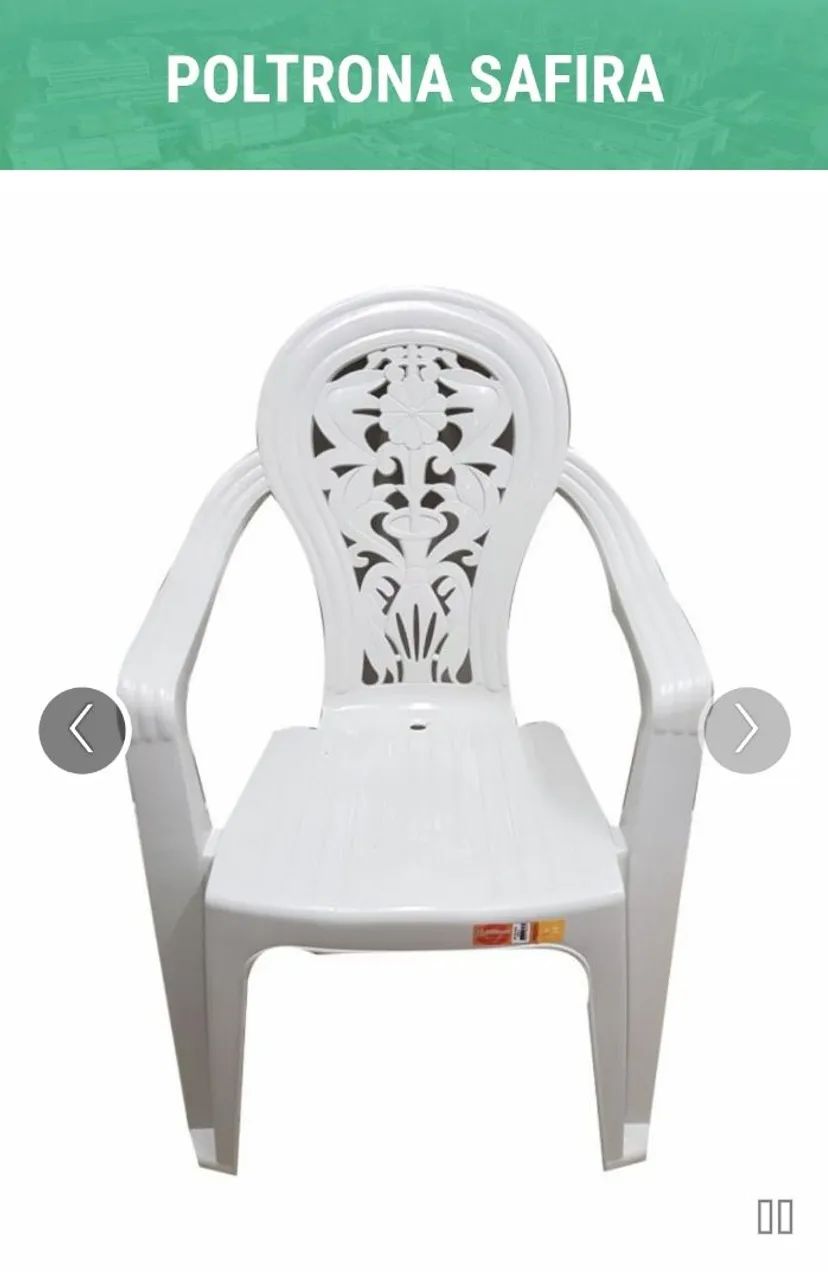 Cadeira de plastico com braço produto novo de fábrica wats *75 