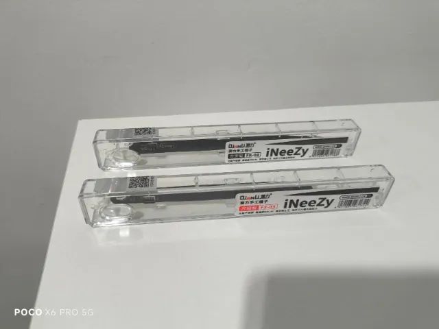 pinças de aço inoxidáveis ultra-finas Qianli ineezy FX-03 e FK-04 