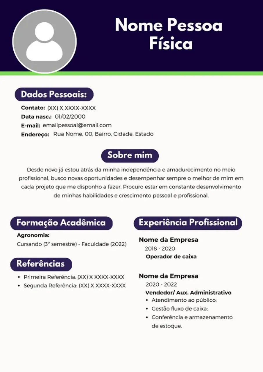 Faço seu currículo profissional