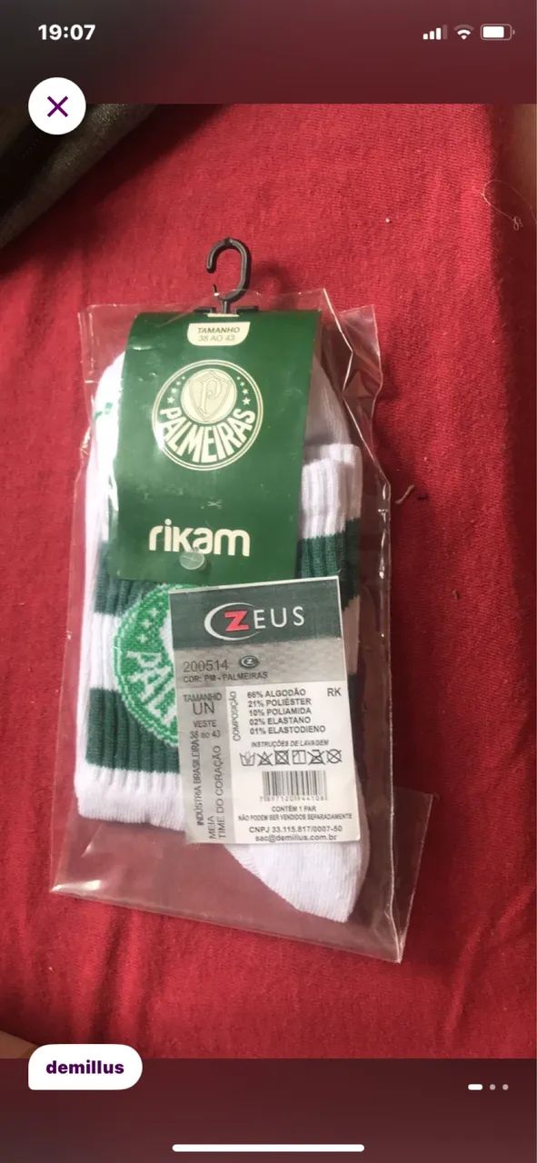 Meia de time palmeiras demilus - Foto 2