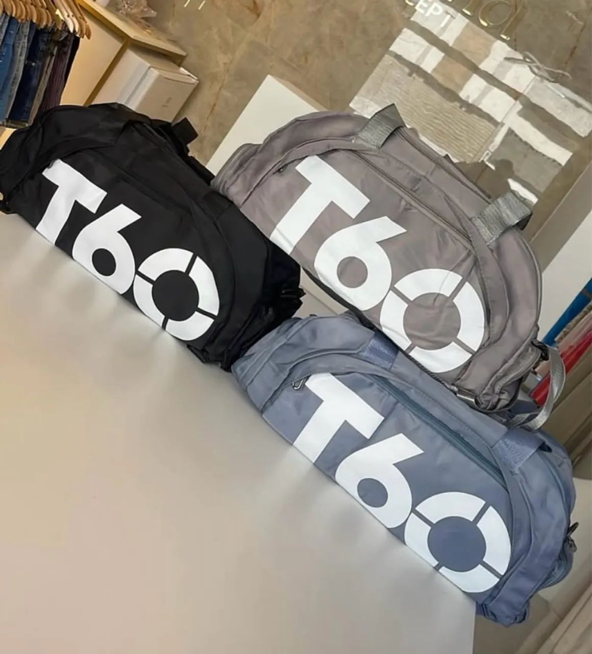 Bolsas de viagem T60 - Preta, Cinza e Azul