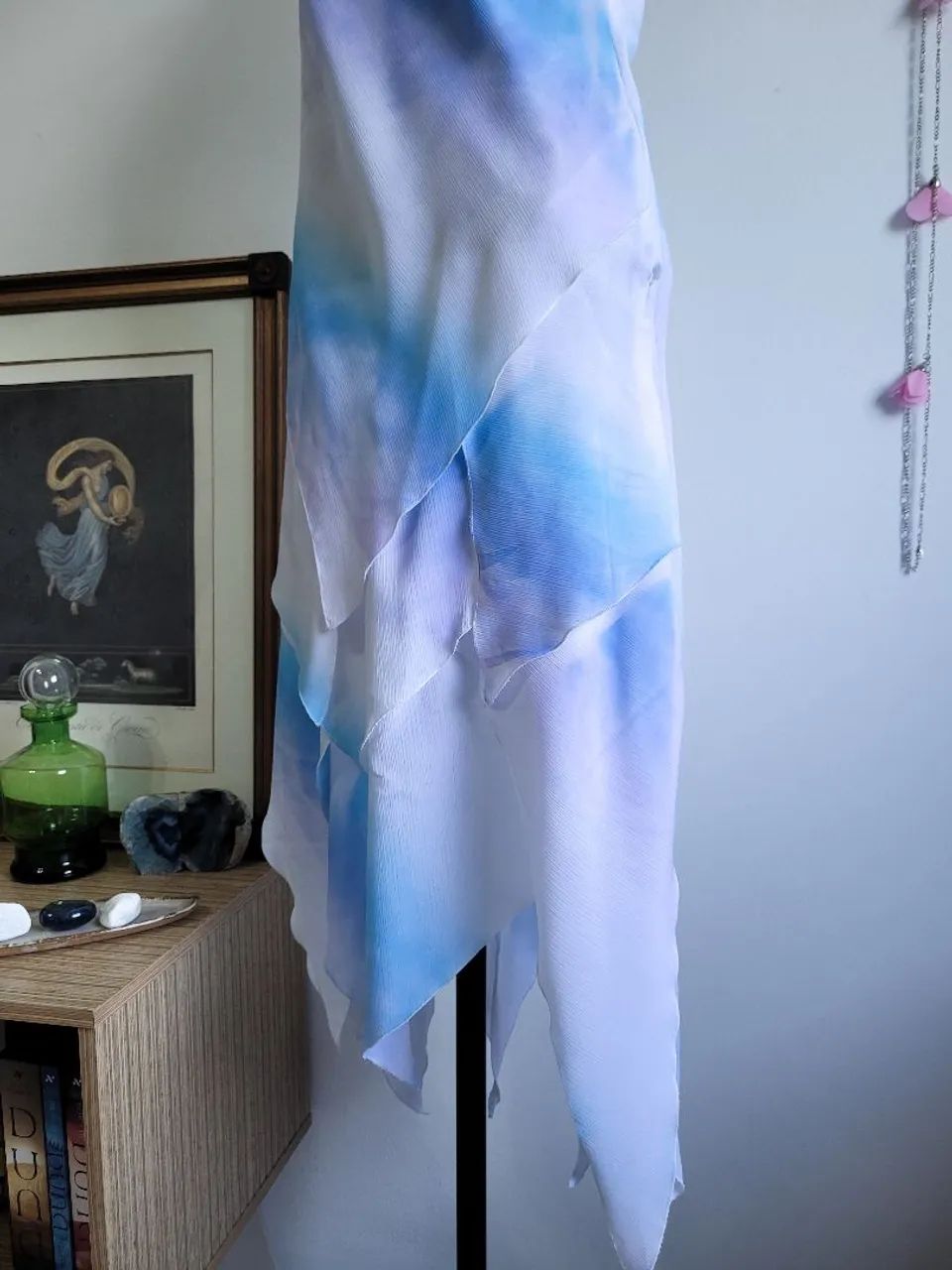 Vestido Longo Tie Dye Azul e Branco - Foto 5