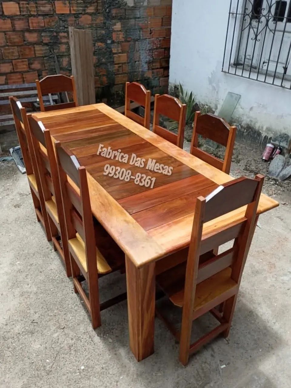 Mesa de Madeira Com 8 Cadeiras Direto da Fábrica  - Foto 4