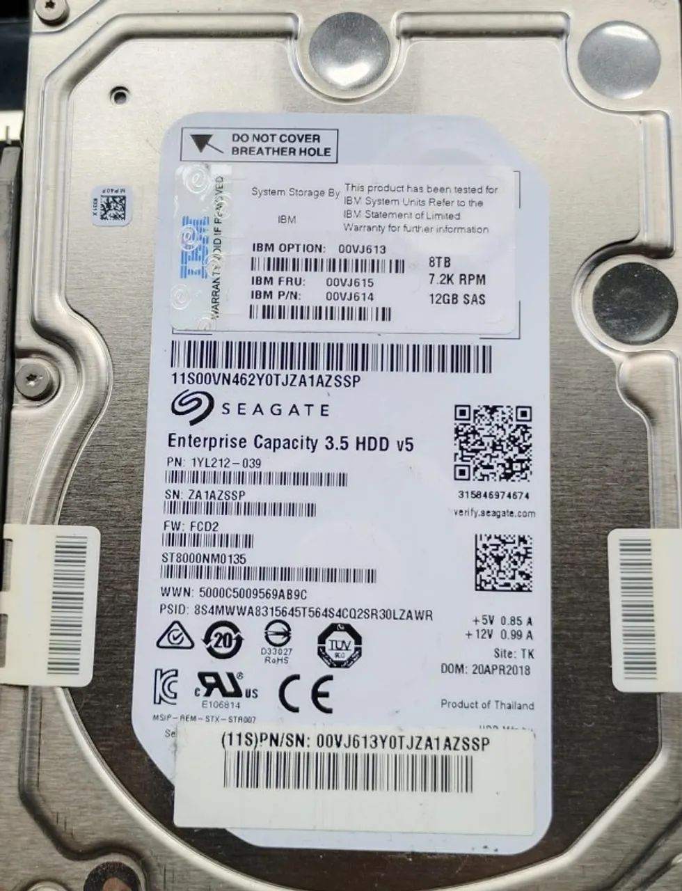 Hd Ibm 8Tb 00vj614 Sas 3.5 12gb  7.2k - Foto 2