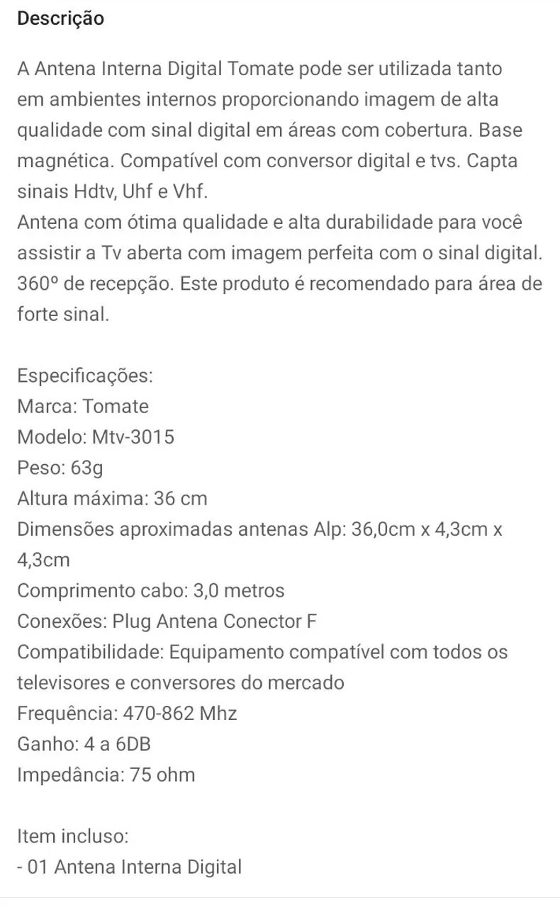 Antena Interna Digital para TV HDTV - Foto 3