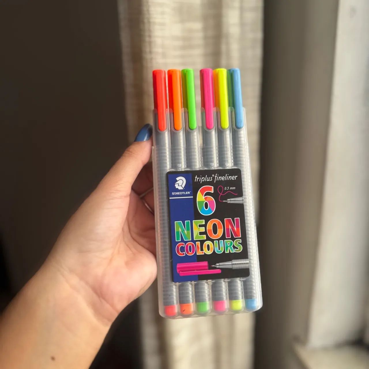 Canetas Stabilo Triplus Fineliner Neon 6 cores