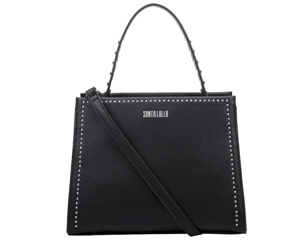 Bolsa Santa Lolla Preta com Detalhes em Metal
