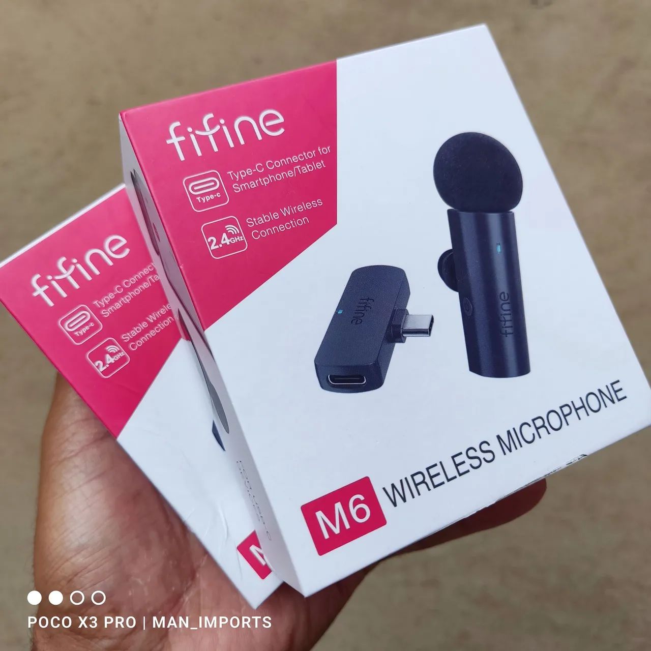 Microfone FIFINE M6 Profissional - Lapela sem fio, USB-C, 2.4ghz, recarregável - Foto 4