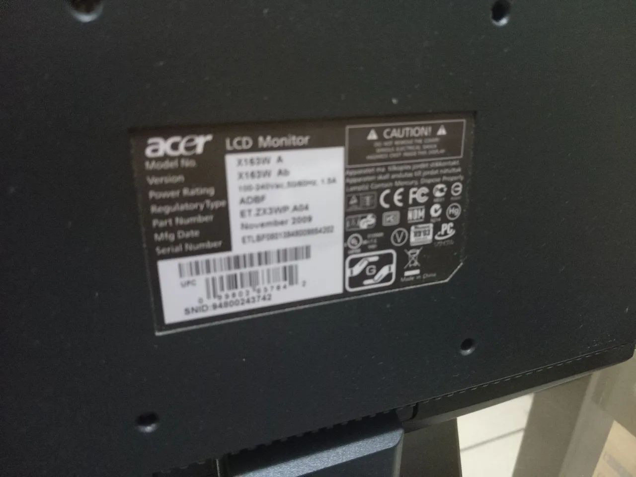 Monitor Acer 15,6 polegadas X163w - Foto 3