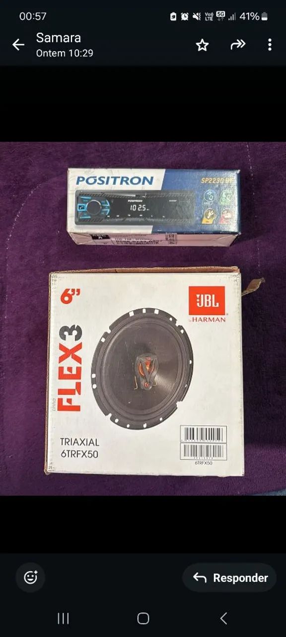  Radio MP3 player Positron Bluetooth com  par de autos falantes de 6"" jbl 80wts