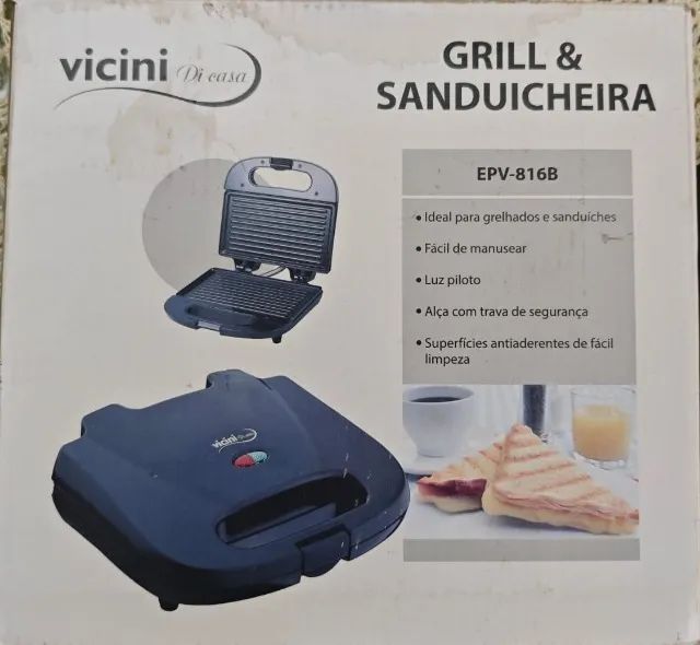Sanduicheira E Mini Grill Vicini Elétrica 700w - Excelente Preço - Foto 2