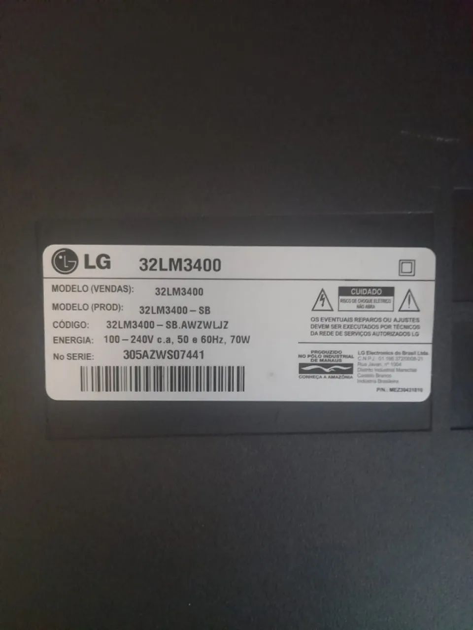 TV LG 32" FUNCIONANDO PERFEITAMENTE. - Foto 3