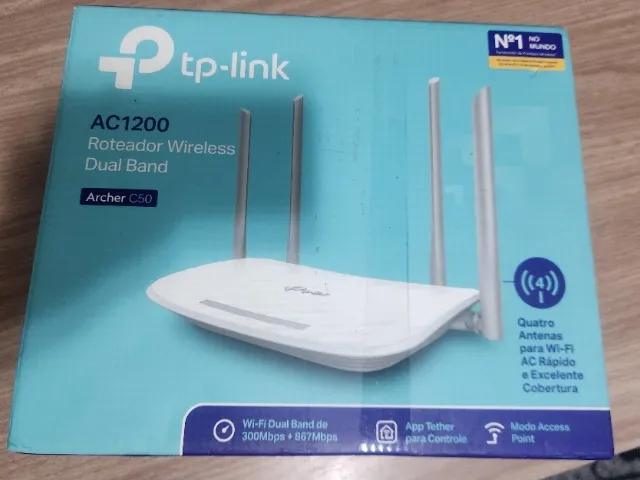 Roteador Wi-fi 4 Antenas Tp-link Dual Band Archer C50 Ac1200