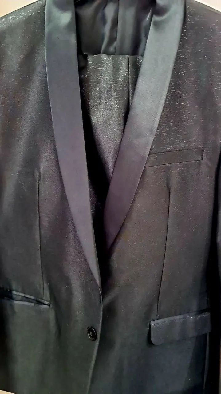 Kit Terno e calça preto chumbo 56 elegante usado 1x - Foto 3