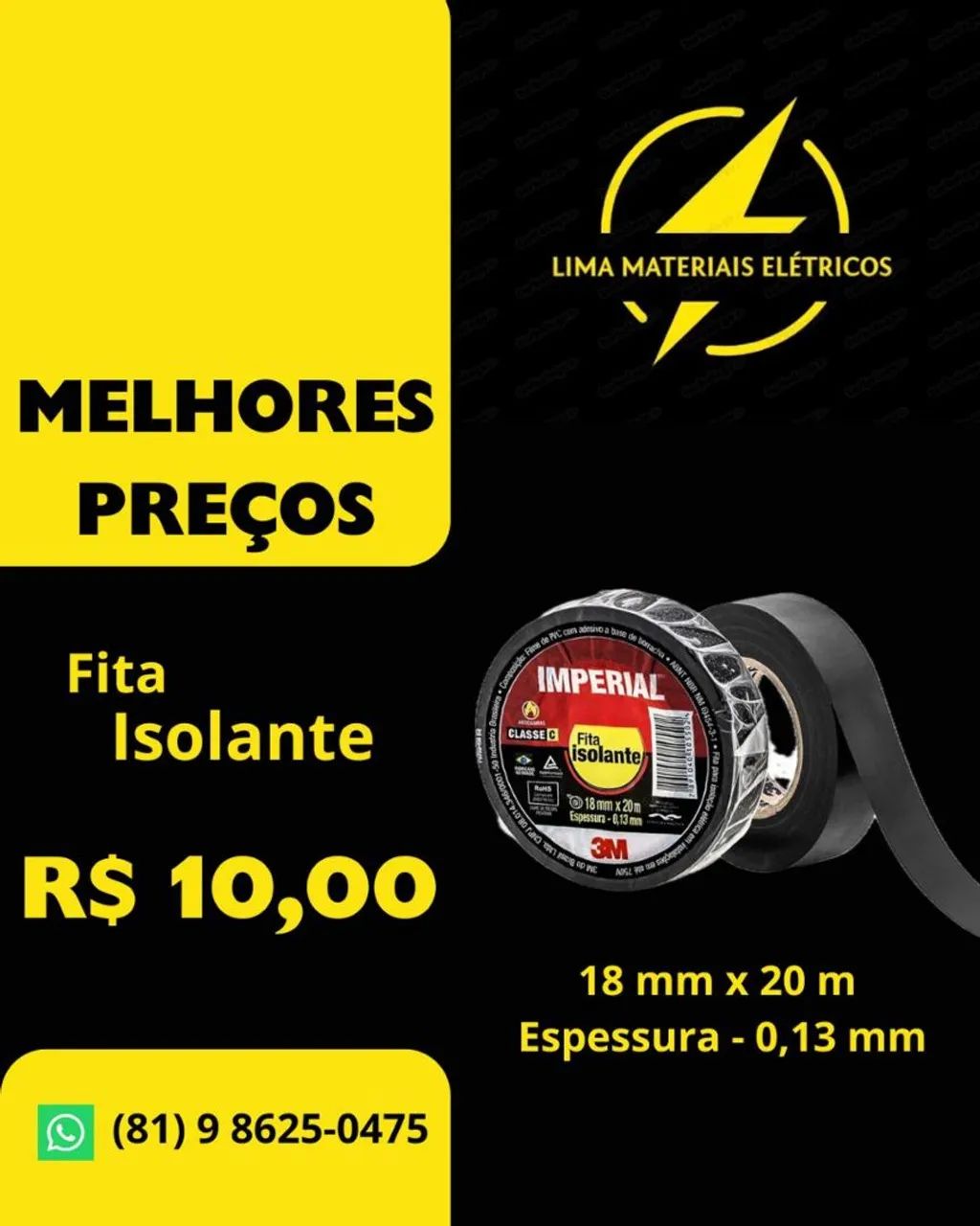 Fita Isolante Scotch 19mmx5m por R$10,00 - Foto 2