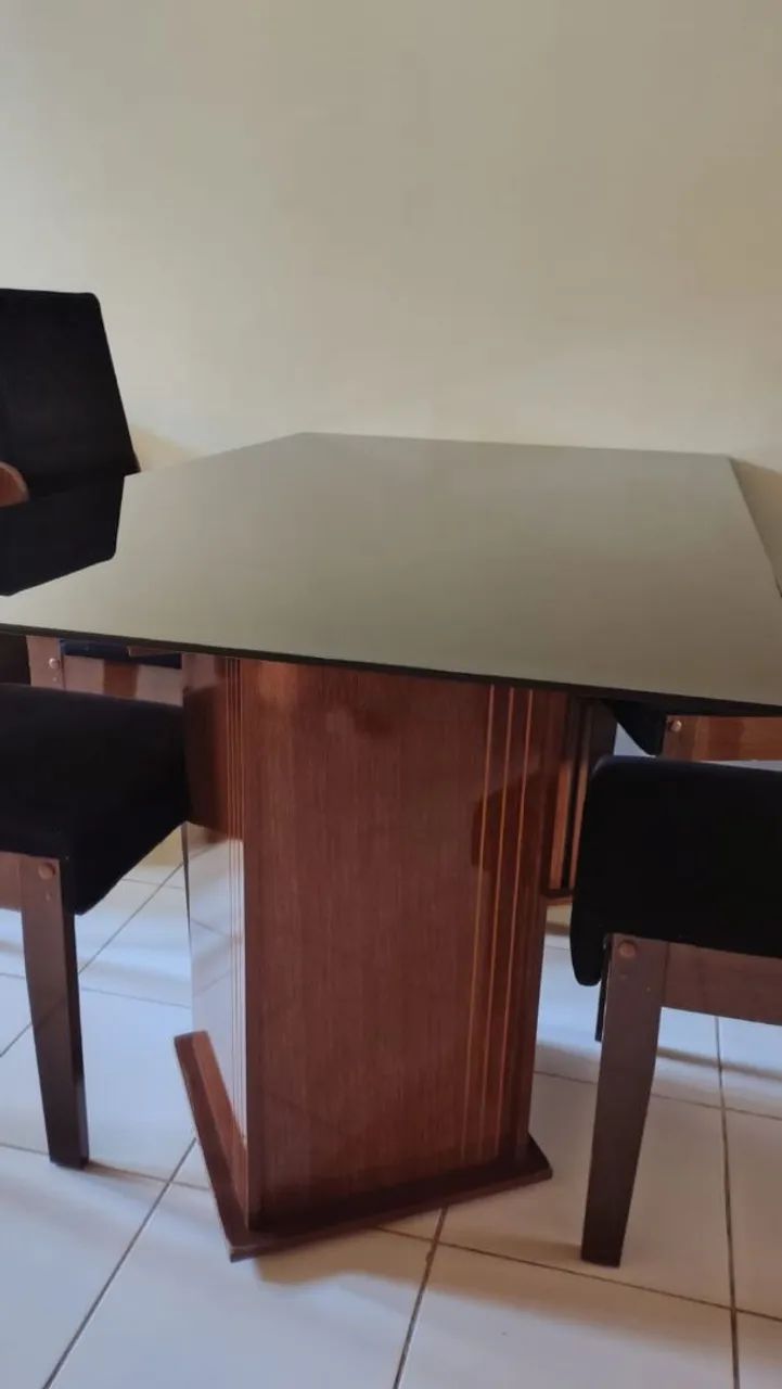 Mesa de vidro 6 cadeiras 64221281545601122