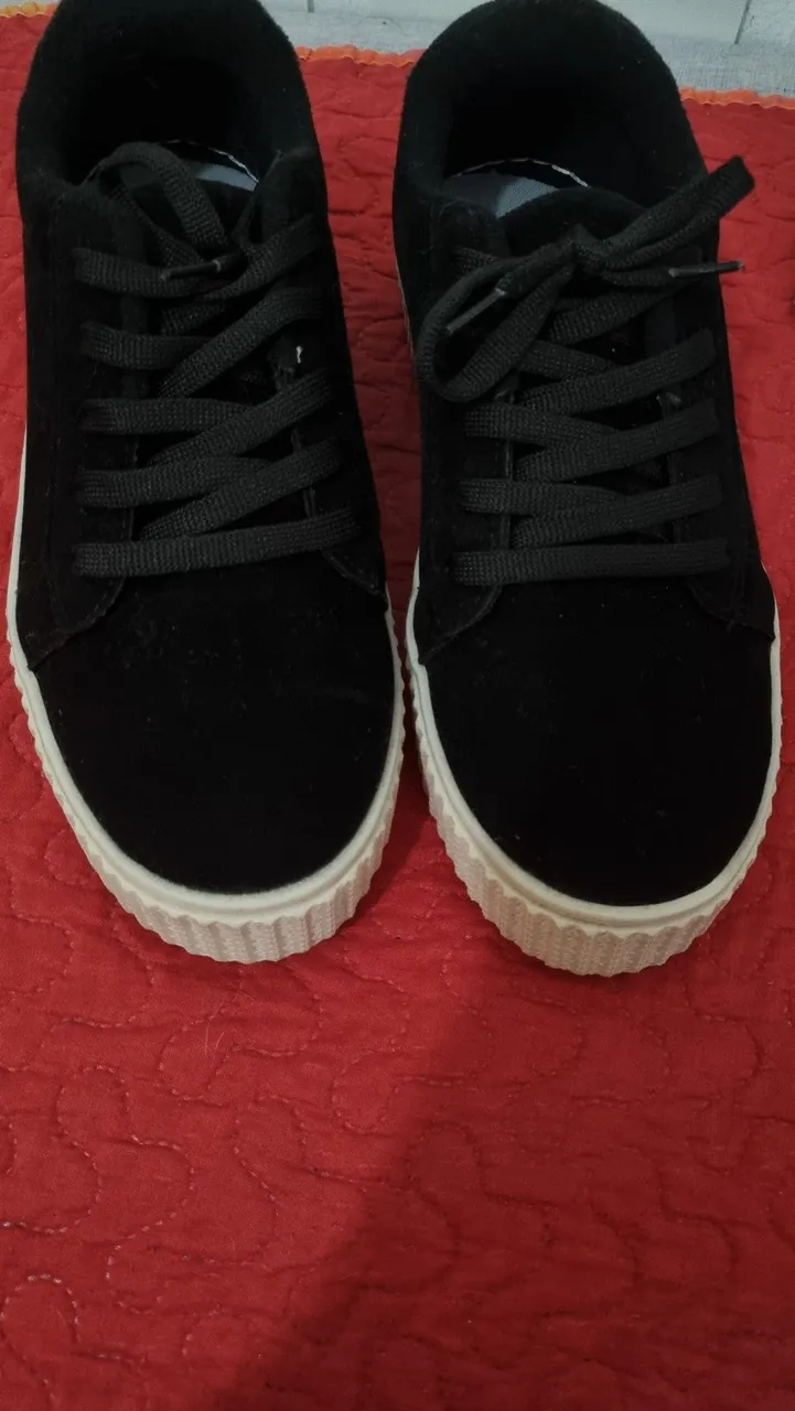 Tênis Casual Preto - Tamanho 38 nunca usado