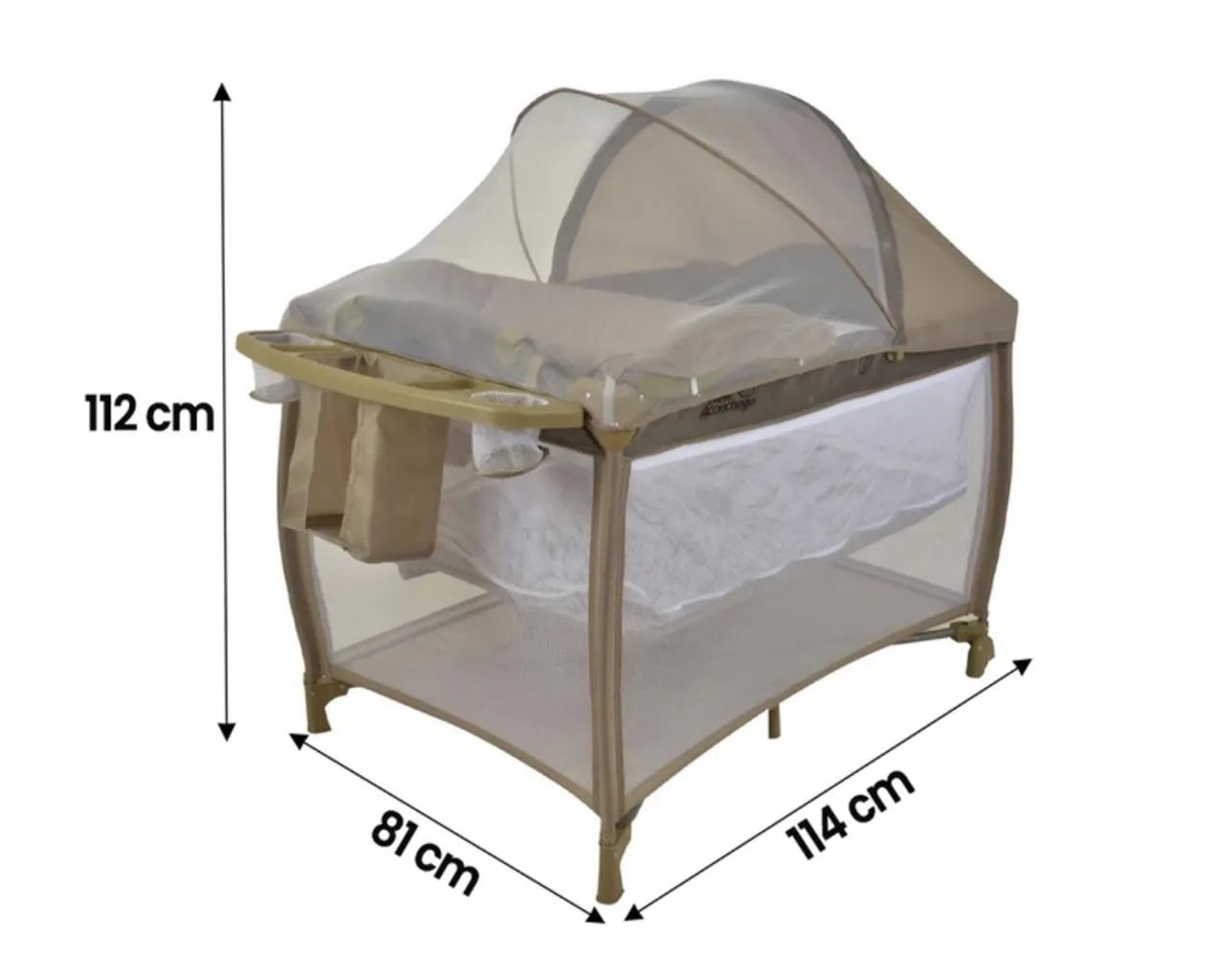 Berço burigotto aconchego desmontável bege 