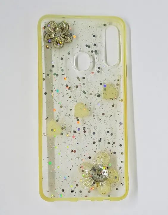 Case Capa Capinha Samsung Galaxy A10 de Silicone com Brilho - Flor de Pérola - Foto 2