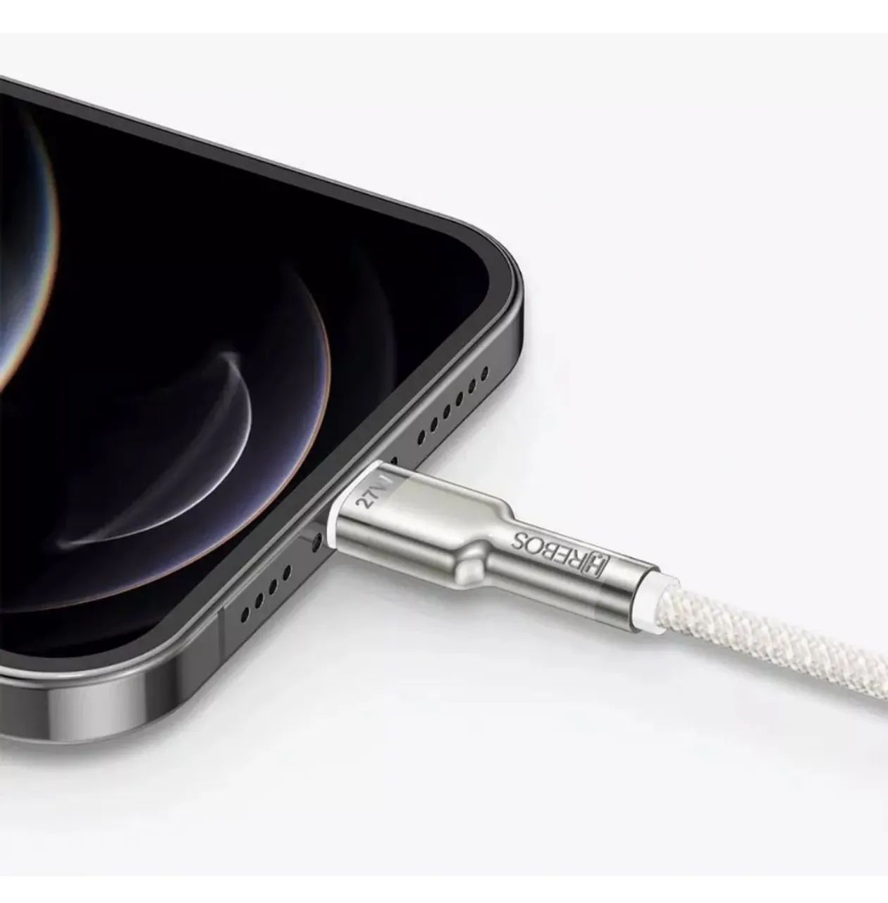 Cabo USB-C para iPhone 27W - Hrebos - 1 metro - Foto 5