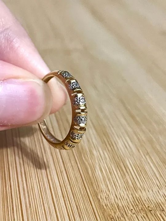 Anel ouro 18k com diamantes - Foto 2