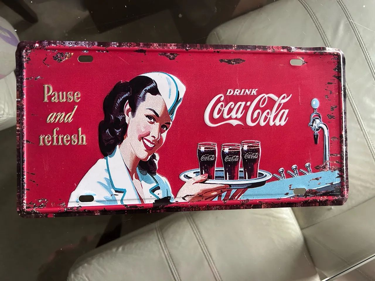 Placa Coca-Cola metal 