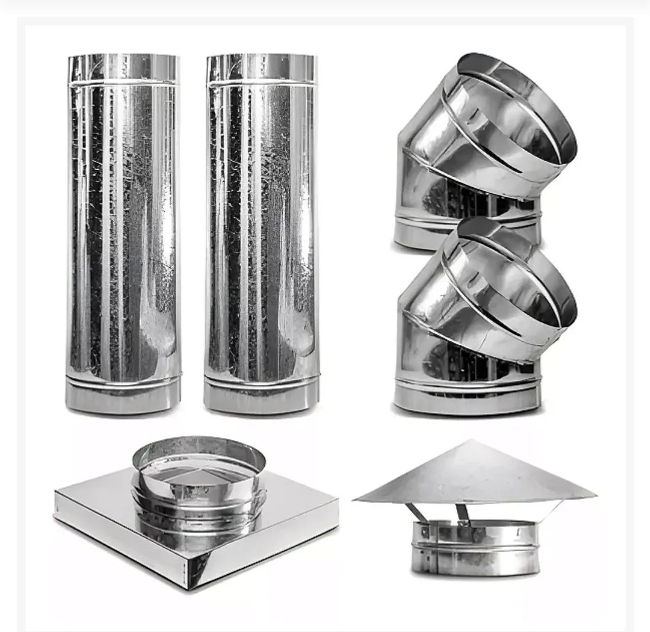 KIT 5 CHAMINÉ CHURRASQUEIRA BASE ALTA 5 pcs (aço galvanizado)