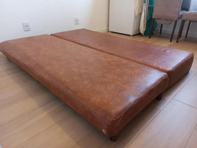 Sofá Modular / Recamier em Couro Legítimo (2 Peças) - Oportunidade! - Foto 2