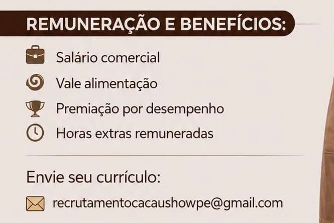 Vaga pra Atendente da Cacau Show - Foto 2
