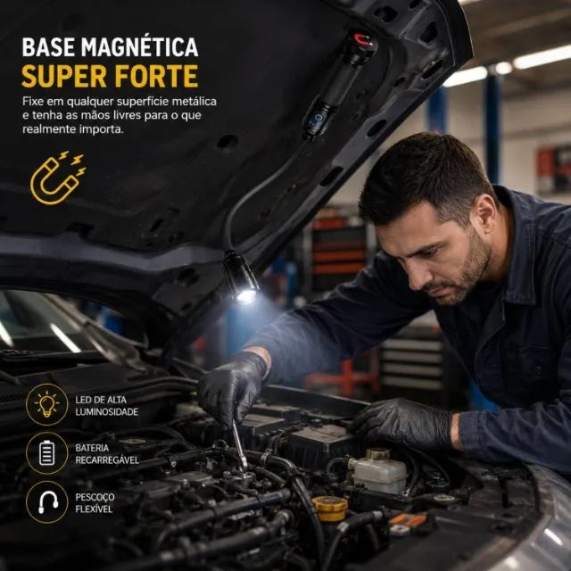 Lanterna Flexível com Base Magnética - Foto 5