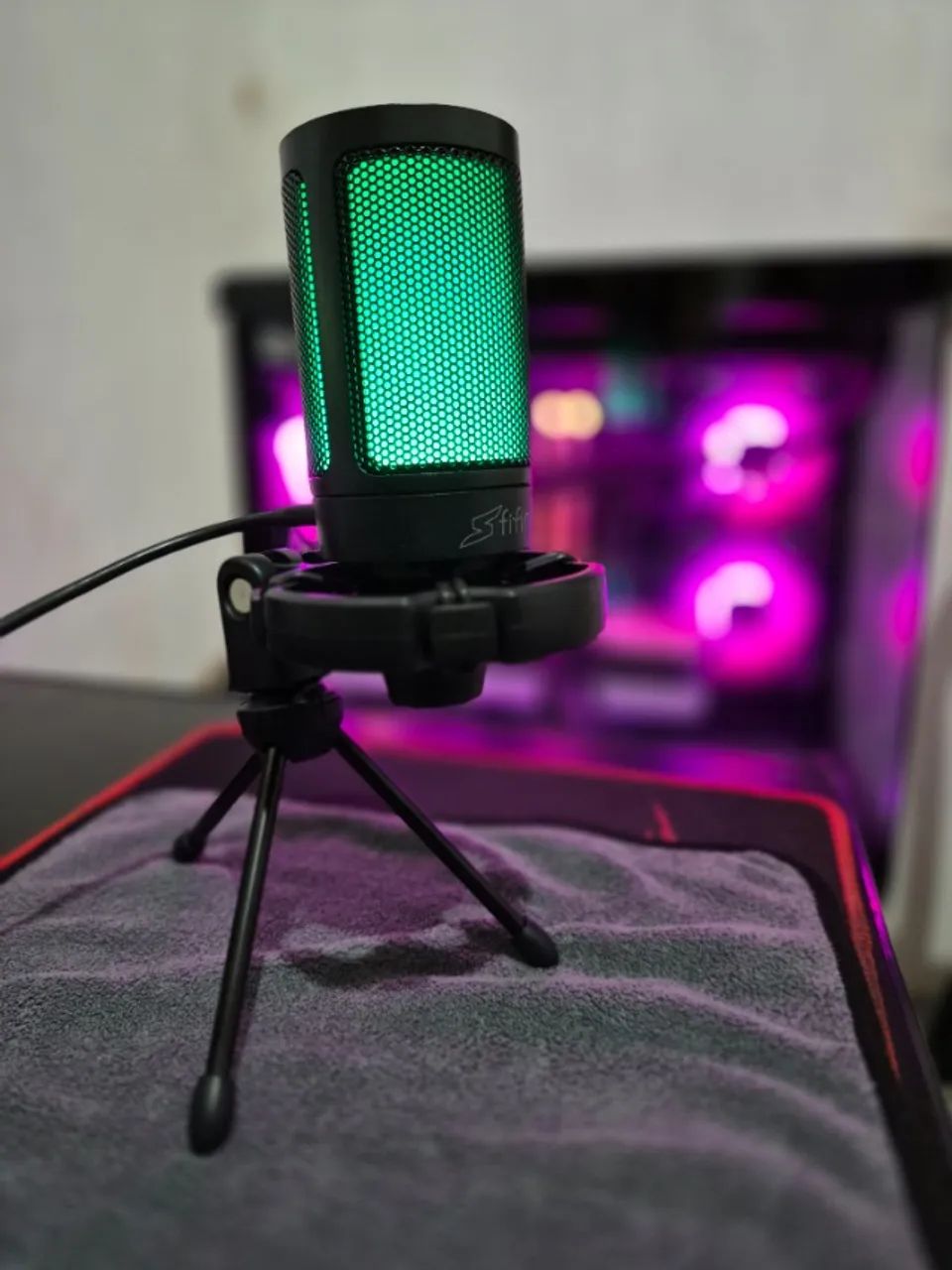 Microfone Gamer Fifine SFM2 USB RGB - Foto 2
