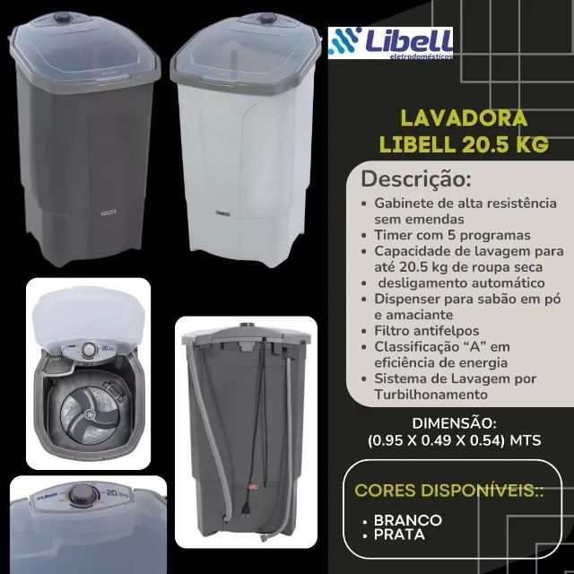 Lavadora Libell Tanquinho 20kg Nova