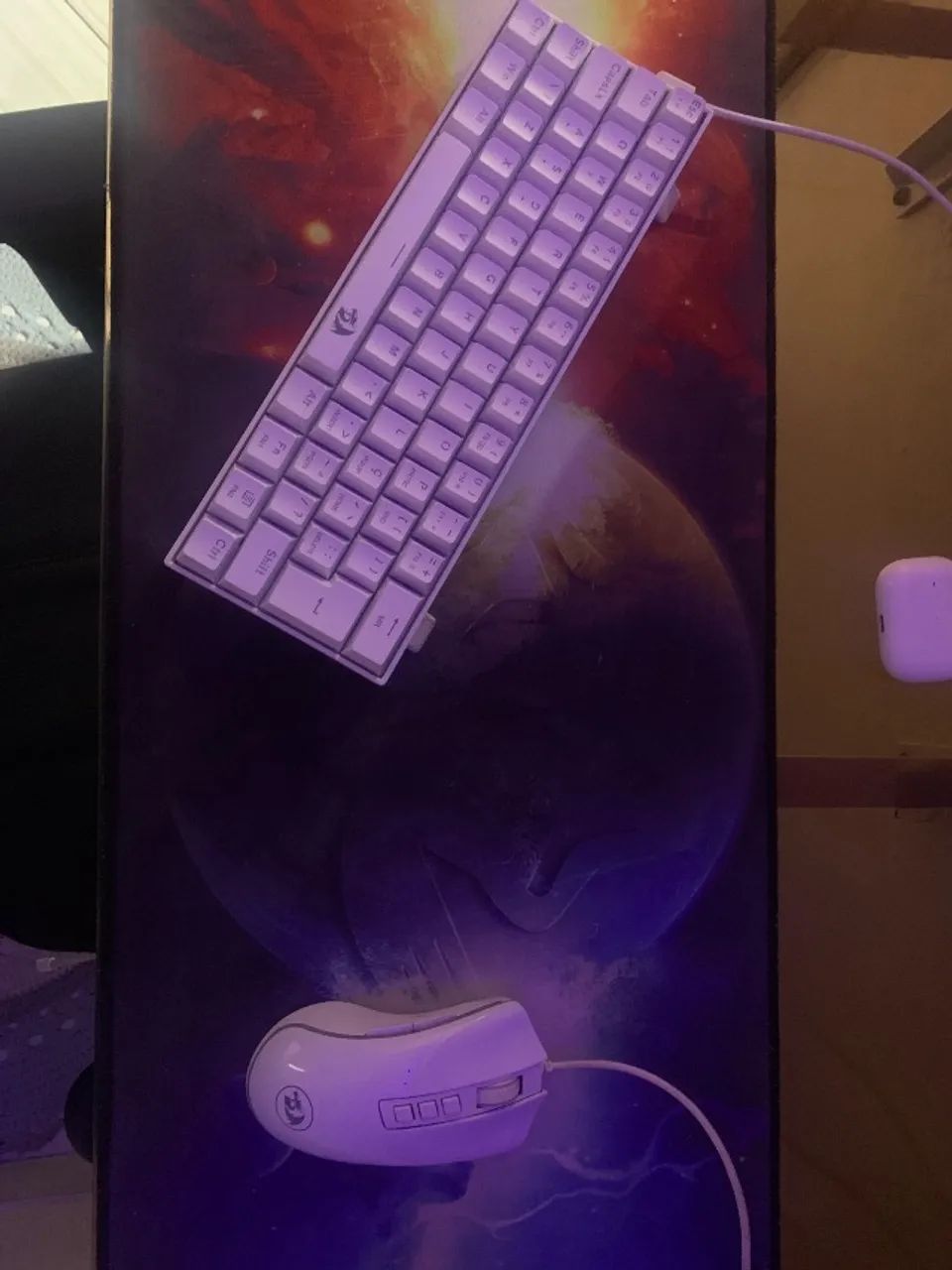 Kit teclado e mouse redragon branco 60%