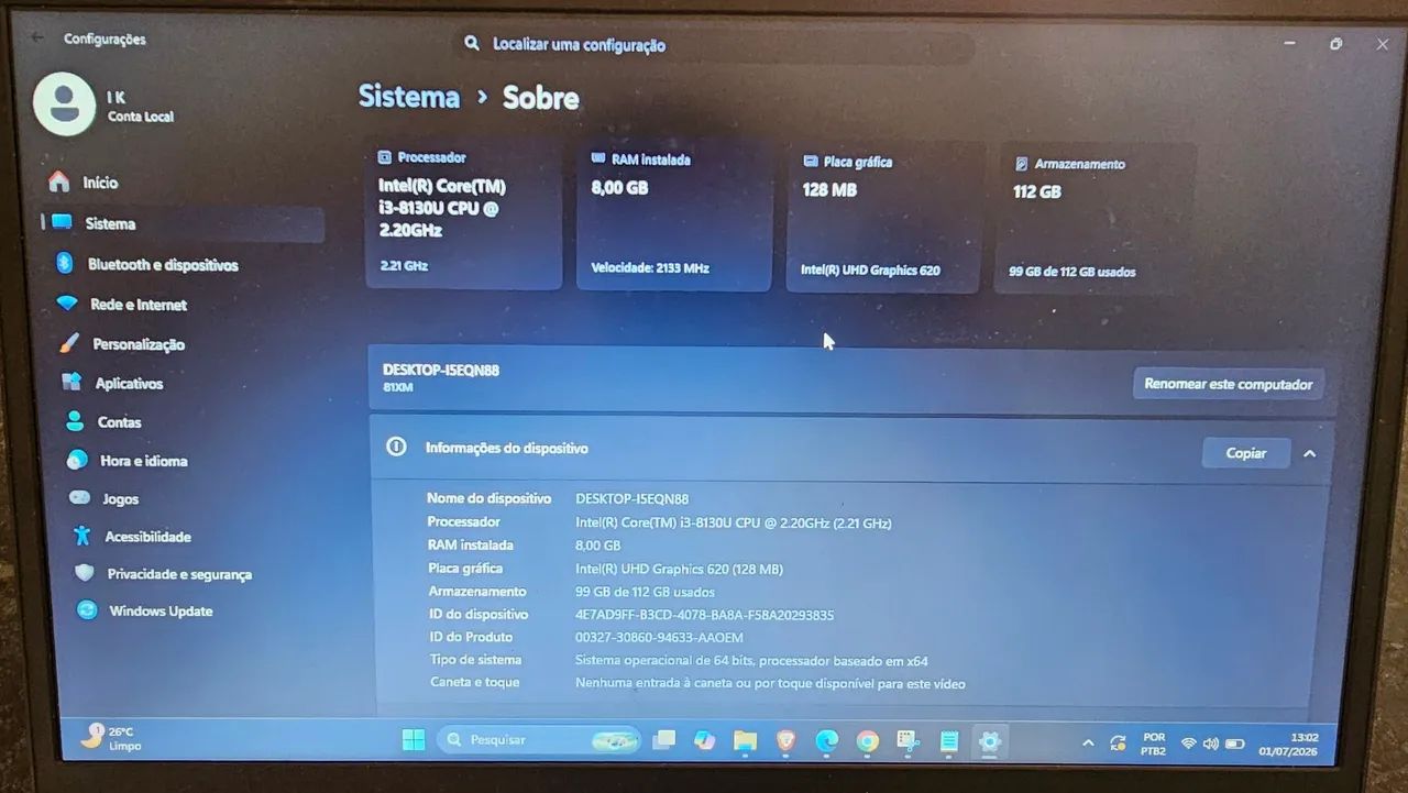 Notebook idealpad s145 8gb RAM 128gb interna - Foto 2