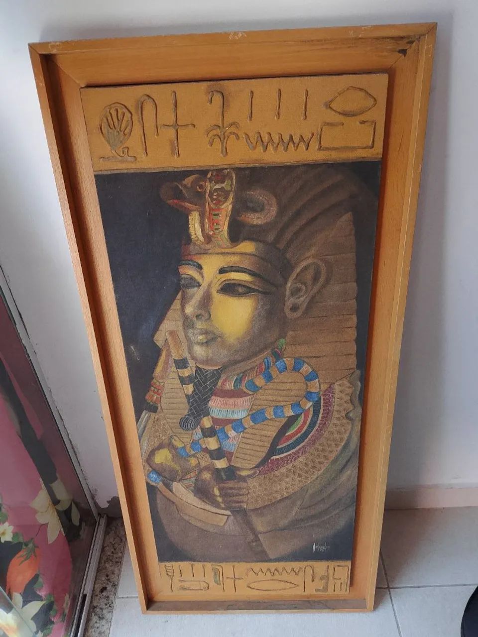 Papiro Egípcio, moldura e quadro 1.10 comprimento 